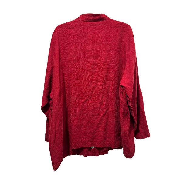 Isabella Bird 100% Linen Garnet Red Blazer Jacket Sz 3X Button Up Womens Plus - Picture 2 of 7